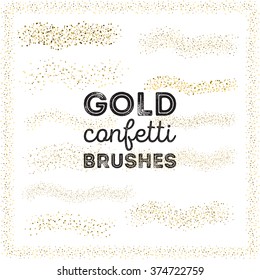 Gold confetti scatter brushes in brushes panel. Ready for use.