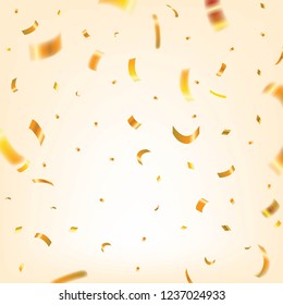 Gold Confetti. Stock vector illustration. New year, event, carnival, festival, celebration, and birthday party element. vector background