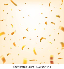 Gold Confetti. Stock vector illustration. New year, event, carnival, festival, celebration, and birthday party element. vector background