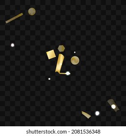 Gold confetti. Vivid blur effect. Festive foil. Great design for any purpose. Holiday, birthday. Gold glitter. Light glare.
