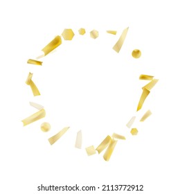 Confeti de oro. Efecto difuso intenso. Papel festivo. Gran diseño para cualquier propósito. Vacaciones, cumpleaños. Deslumbrador de oro. Luminoso resplandor.
