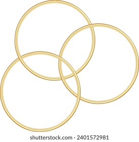 Gold connected circles vector illustration