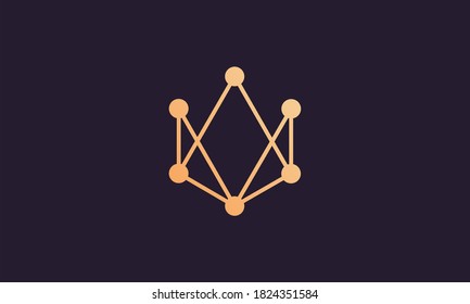 Plantilla de logotipo con forma de conexión dorada