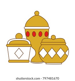 gold containers and chalice