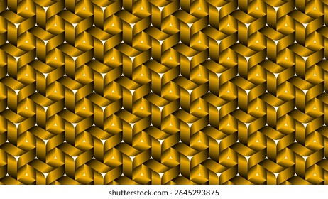 Padrão de tecido contínuo dourado sobre fundo branco