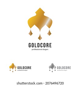 Gold Core Ornament Logo can be adaptable for branding shop starting with the jewelry, antique, wedding ceremony, tradition, exotic, royal, classy, handmade and overall exclusive ornament collection.