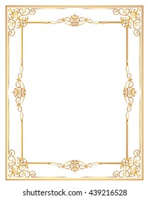 Gold Corner Ornament Greeting Card Vector Stock Vector (Royalty Free ...