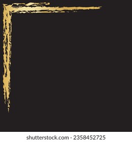 Gold corners on a dark background. Premium design template. Luxury style. Vector illustration
