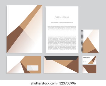 Gold corporate identity design. Vector metallic stationery business concept. 