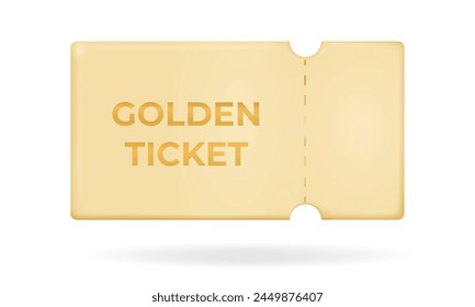 Gold Coupon ticket mockup.Golden discount ticket,special offer promotion isolated card on transparent background.Online payment, Business and finance concept. Vector illustration EPS 10