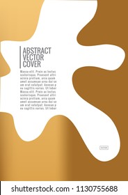 Gold Cover design mockup. Gradient creative layout. Background for corporate annual report, poster, magazine first page. Minimal leaflet, business flyer. Promotion concept card. A4 flat abstract cover