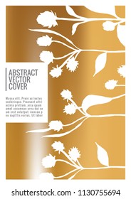 Gold Cover design mockup. Gradient creative layout. Background for corporate annual report, poster, magazine first page. Minimal leaflet, business flyer. Promotion concept card. A4 flat abstract cover