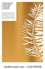 Gold Cover design mockup. Gradient creative layout. Background for corporate annual report, poster, magazine first page. Minimal leaflet, business flyer. Promotion concept card. A4 flat abstract cover