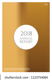 Gold cover design mockup. Notebook creative layout. Background for corporate annual report, poster, magazine first page. Minimal leaflet, business flyer. Promotion concept card. Flat geometric cover