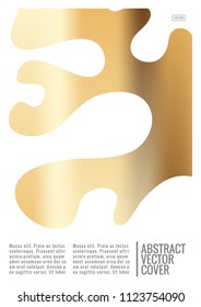 Gold cover design mockup. Notebook creative layout. Background for corporate annual report, poster, magazine first page. Minimal leaflet, business flyer. Promotion concept card. Flat geometric cover