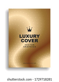 Gold cover design. Premium quality. Crown. Vector eps 10