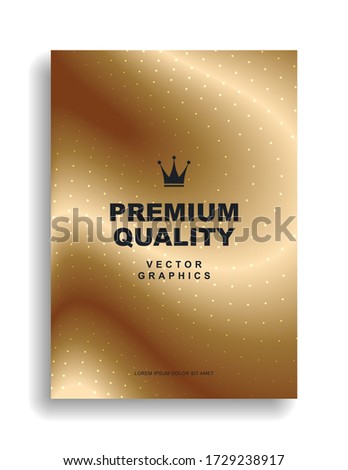 Gold cover design. Premium quality. Crown. Vector eps 10