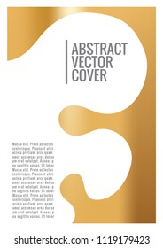 Gold Cover design template. Notebook creative layout. Background for corporate annual report, poster, magazine first page. Minimal leaflet, business flyer. Promotion concept card. A4 abstract cover