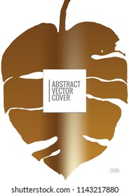 Gold cover design template. Notebook exotic layout. Backdrop for corporate annual report, poster, magazine first page. Minimal leaflet, business flyer. Promotion concept card. A4 flat abstract cover