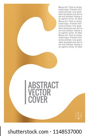 Gold cover design template. Notebook exotic layout. Backdrop for corporate annual report, poster, magazine first page. Minimal leaflet, business flyer. Promotion concept card. A4 flat abstract cover