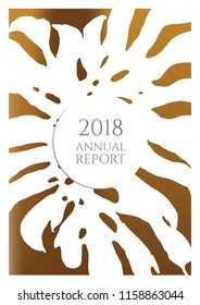 Gold cover design template. Notebook exotic layout. Backdrop for corporate annual report, poster, magazine first page. Minimal leaflet, business flyer. Promotion concept card. A4 flat abstract cover