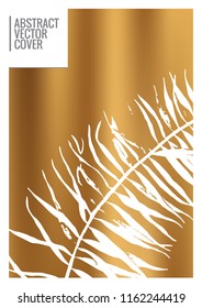 Gold cover design template. Notebook exotic layout. Backdrop for corporate annual report, poster, magazine first page. Minimal leaflet, business flyer. Promotion concept card. A4 flat abstract cover