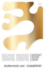 Gold cover design template. Notebook exotic layout. Backdrop for corporate annual report, poster, magazine first page. Minimal leaflet, business flyer. Promotion concept card. A4 flat abstract cover