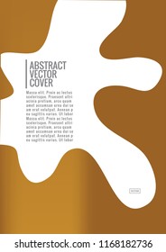 Gold cover design template. Notebook exotic layout. Backdrop for corporate annual report, poster, magazine first page. Minimal leaflet, business flyer. Promotion concept card. A4 flat abstract cover