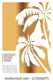 Gold cover design template. Notebook exotic layout. Backdrop for corporate annual report, poster, magazine first page. Minimal leaflet, business flyer. Promotion concept card. A4 flat abstract cover