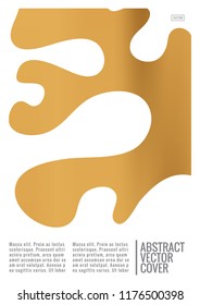 Gold cover design template. Notebook exotic layout. Backdrop for corporate annual report, poster, magazine first page. Minimal leaflet, business flyer. Promotion concept card. A4 flat abstract cover