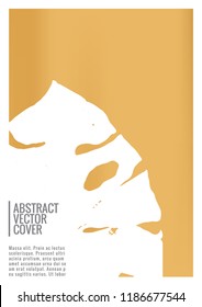 Gold cover design template. Notebook exotic layout. Backdrop for corporate annual report, poster, magazine first page. Minimal leaflet, business flyer. Promotion concept card. A4 flat abstract cover