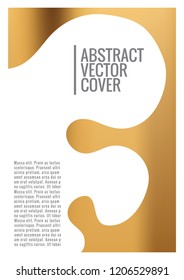 Gold cover design template. Notebook exotic layout. Backdrop for corporate annual report, poster, magazine first page. Minimal leaflet, business flyer. Promotion concept card. A4 flat abstract cover