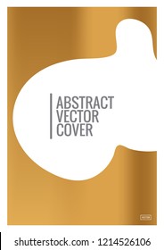 Gold cover design template. Notebook exotic layout. Backdrop for corporate annual report, poster, magazine first page. Minimal leaflet, business flyer. Promotion concept card. A4 flat abstract cover