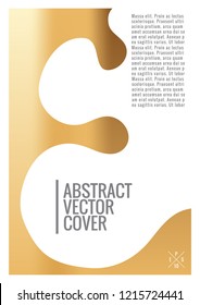 Gold cover design template. Notebook exotic layout. Backdrop for corporate annual report, poster, magazine first page. Minimal leaflet, business flyer. Promotion concept card. A4 flat abstract cover