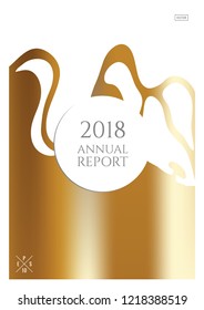 Gold cover design template. Notebook exotic layout. Backdrop for corporate annual report, poster, magazine first page. Minimal leaflet, business flyer. Promotion concept card. A4 flat abstract cover