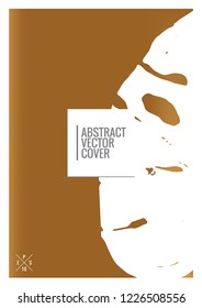 Gold cover design template. Notebook exotic layout. Backdrop for corporate annual report, poster, magazine first page. Minimal leaflet, business flyer. Promotion concept card. A4 flat abstract cover