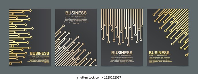Gold Cover set with abstract wave background