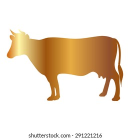 Gold Cow - vector silhouette