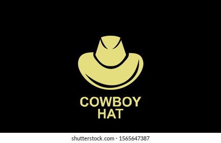 gold Cowboy hat logo icon design vector illustration