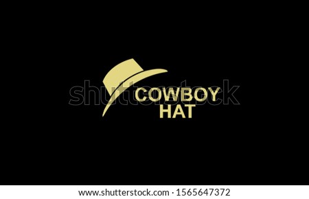 gold Cowboy hat logo icon design vector illustration