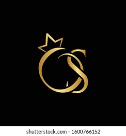 Gold creative letter S logo design template vector EPS