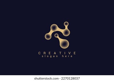 Diseño de iluminación con logotipo de tecnología creativa Gold