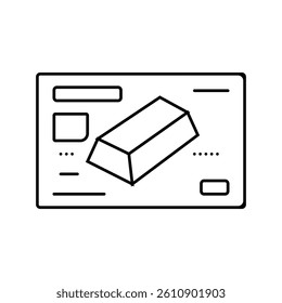 gold credit card bank payment line icon vector. gold credit card bank payment sign. isolated contour symbol black illustration