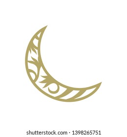 gold crescent moon. logo