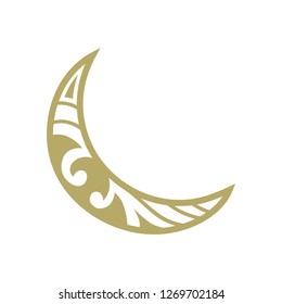 gold crescent moon. logo icon