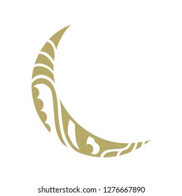 gold crescent moon. logo icon