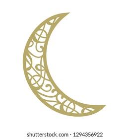 gold crescent moon. logo icon