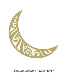 gold crescent moon. logo icon