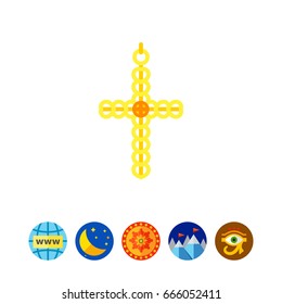 Gold cross icon