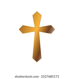 Cruz de oro aislada - Ilustración vectorial